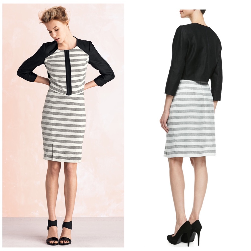 NEW Kay Unger New York Linen Blend Striped Blazer - Picture 4 of 8